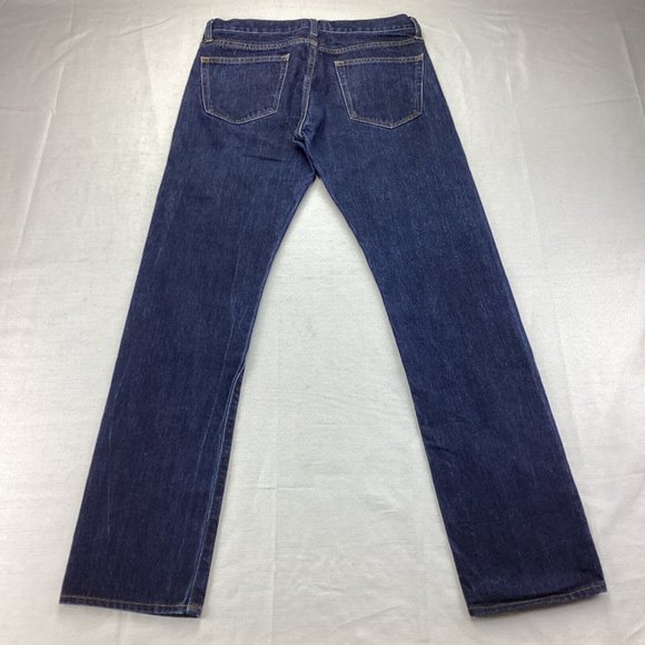 Uniqlo Men’s Selvedge Jeans Size 31x32 Slim Straight Fit Blue Denim - Picture 3 of 14